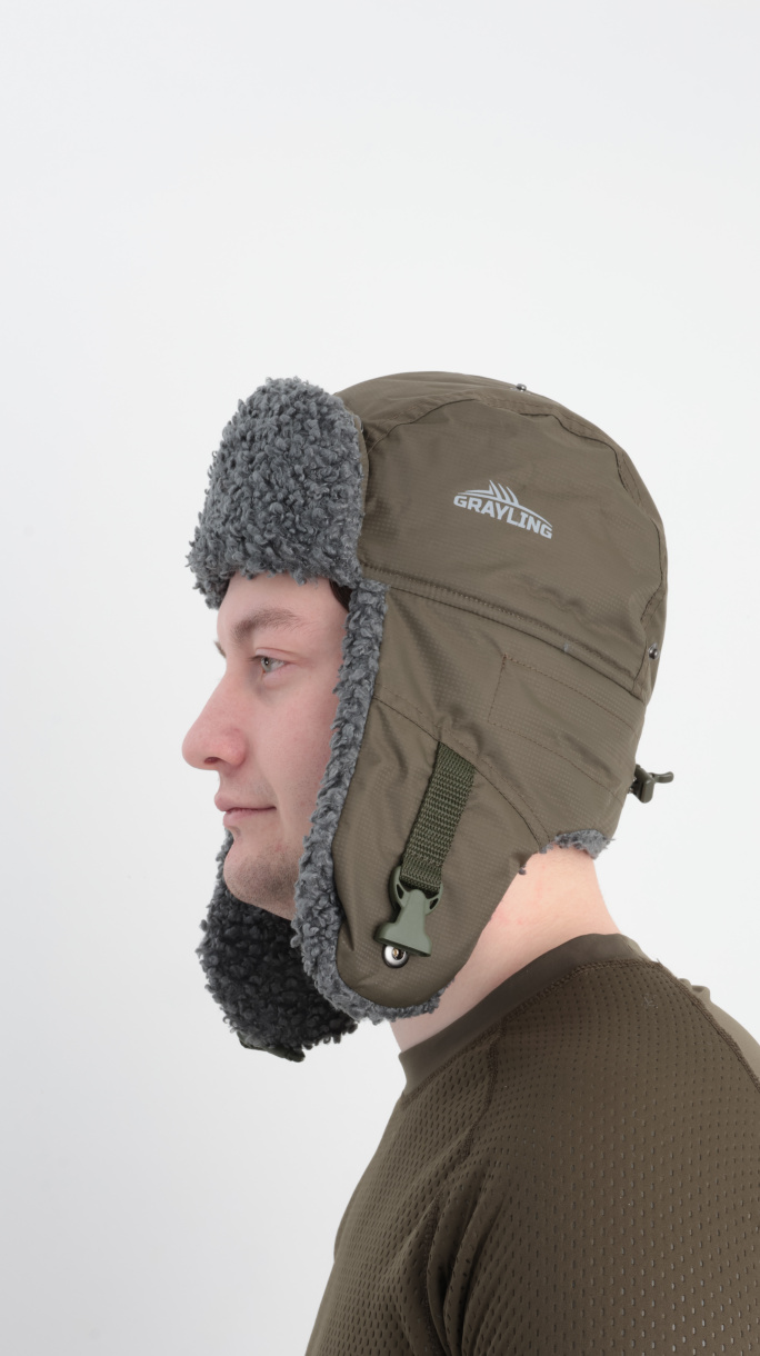 Камчатка шапка-ушанка GRAYLING, т.хаки